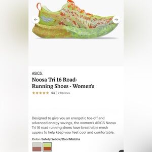 ASICS Noosa Tri 16 Women's Running Shoes - Neon Green & Orange Accents, size 12